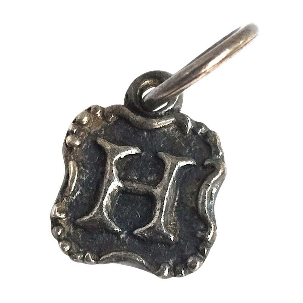 Waxing Poetic Small Crest Letter H Charm Sterling Silver Insignia Retired